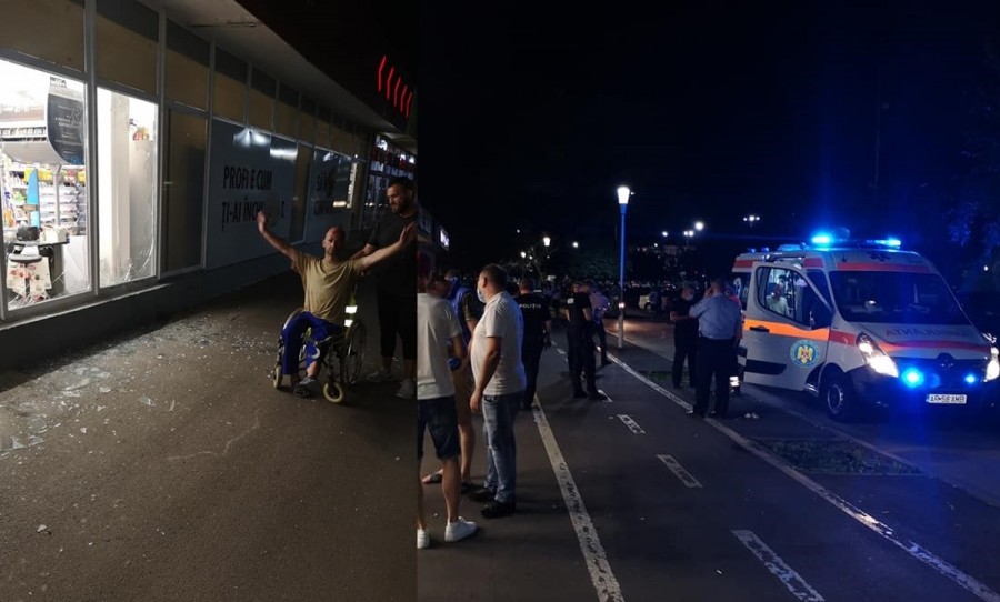 Un om al străzii a spart geamul unui magazin Profi din zona Gării CFR, enervat că i s-a cerut să poarte mască