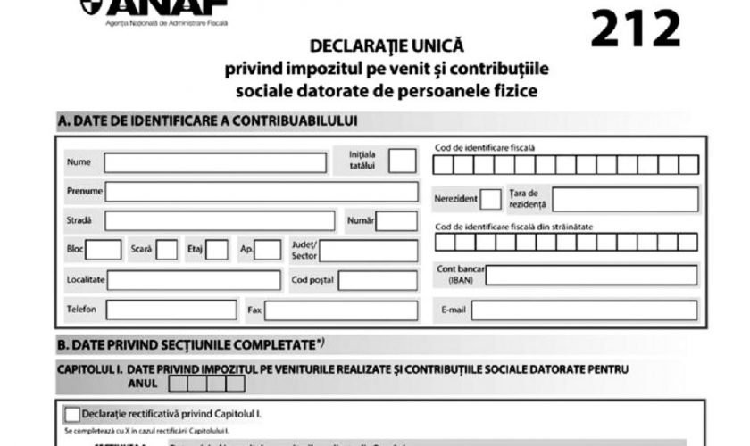 Reprezentanţii ANAF anunţă că declarația unică se depune până la 25 mai 2022, inclusiv