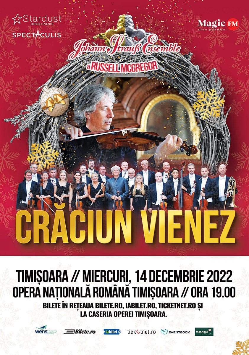 Comunicat de presă: * Muzicienii austrieci JOHANN STRAUSS ENSEMBLE pe scena Operei Naționale Române Timișoara în concertul de tradiție „CRĂCIUN VIENEZ”