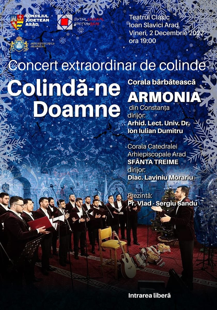 Invitații pentru concertul Coralei Armonia la Arad