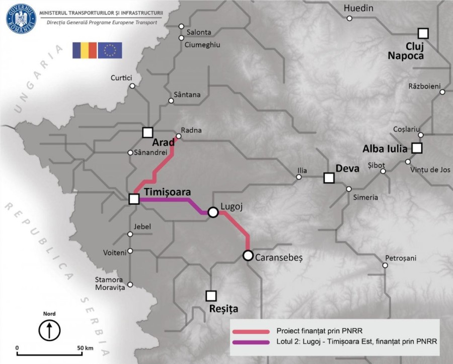 Un nou contract de modernizare a căilor ferate finanţat prin PNRR; se vor face lucrări pe tronsonul Caransebeş-Timişoara-Arad