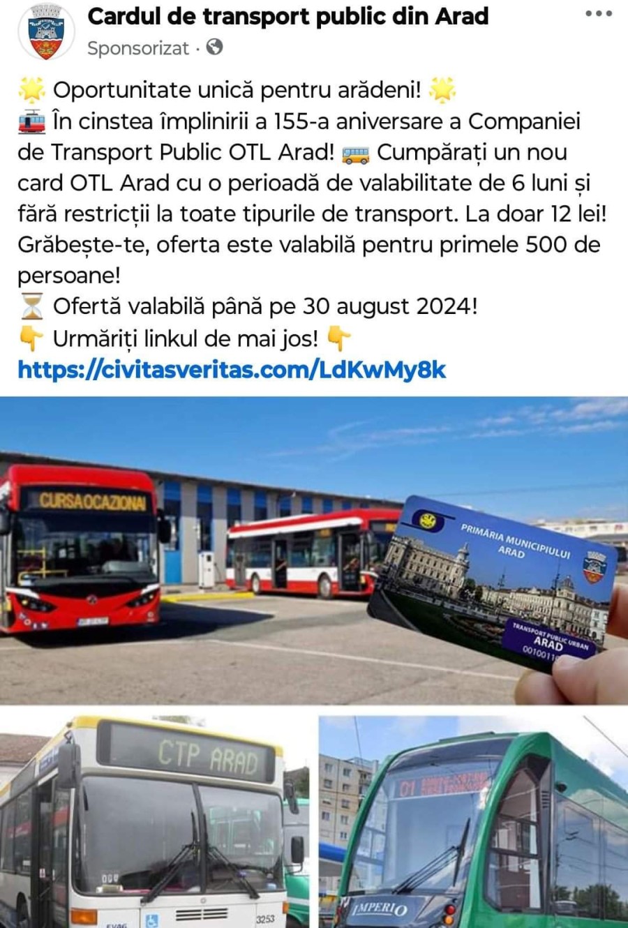 Tentativă de fraudă cu „carduri de transport public” de la CTP Arad