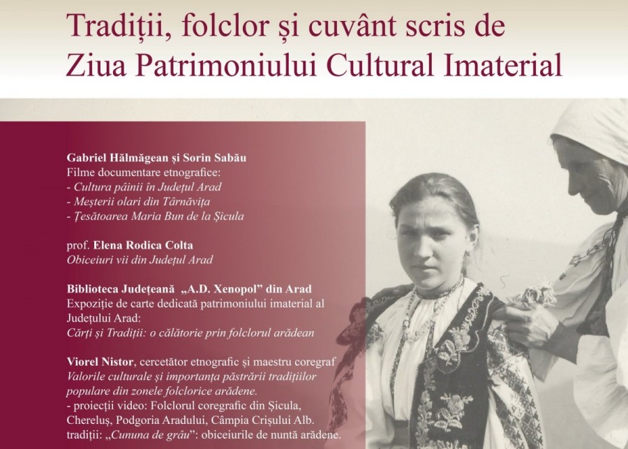 Tradiții, folclor și cuvânt scris de Ziua Patrimoniului Cultural Imaterial