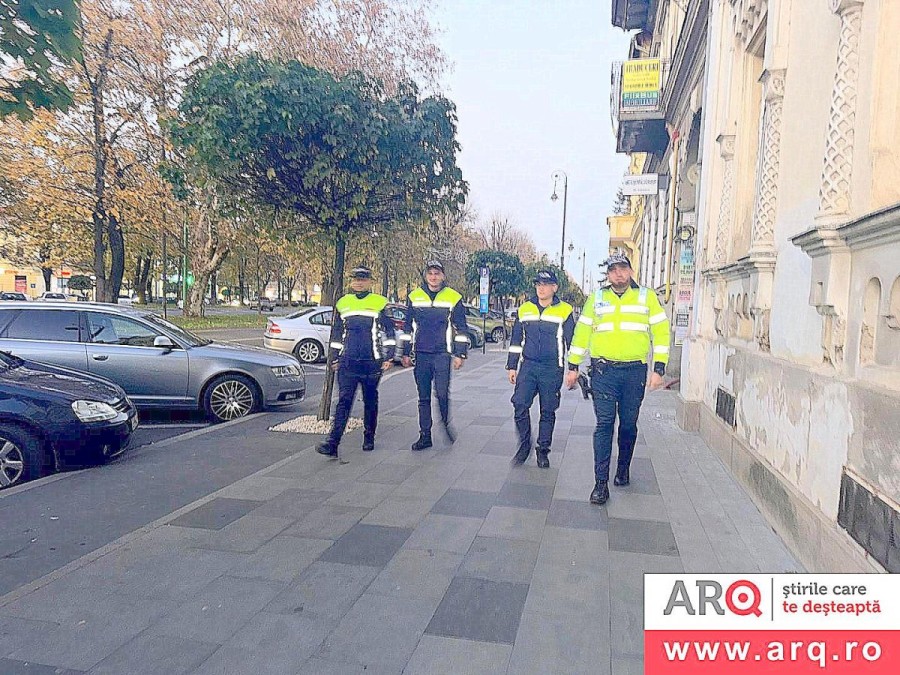 Poliția Arad, în acțiune pe Bulevardul Revoluției (Fotoreportaj)