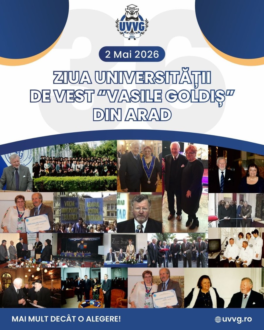 Cum au fost posibili acești 36 de ani? Pe 2 mai, Universitatea de Vest „Vasile Goldiș” din Arad marchează 36 de ani de la înființare, prilej de reflecție și celebrare.