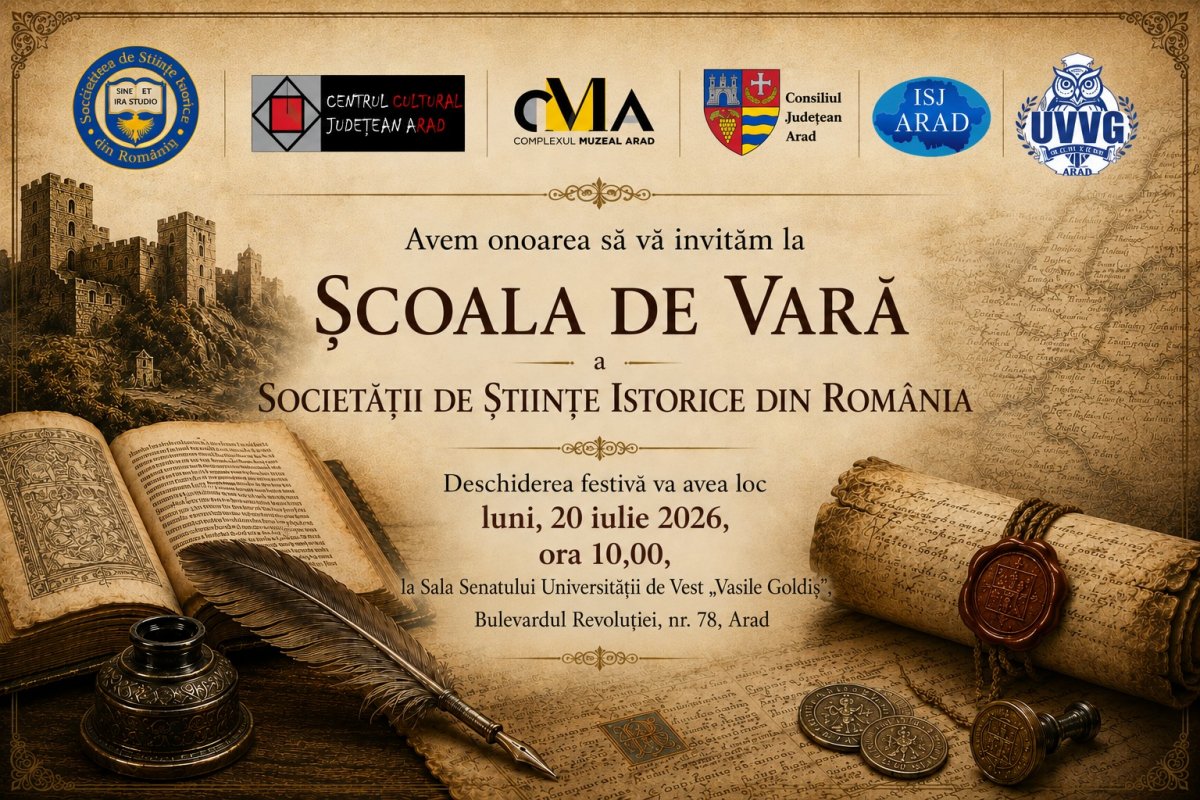 Aradul găzduiește Școala de Vară a Societății de Științe Istorice din România