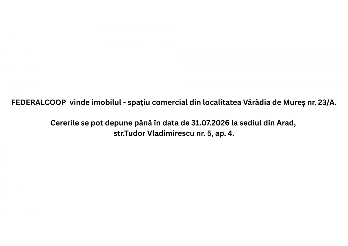 Anunț vânzare