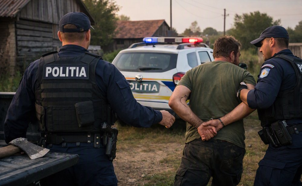 Un bărbat din Socodor bea, se înfurie și scoate toporul; Poliția îi taie elanul