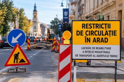 Restricții de circulație în mai multe zone din Arad. Unele străzi se închid, iar locurile de parcare vor fi desființate temporar