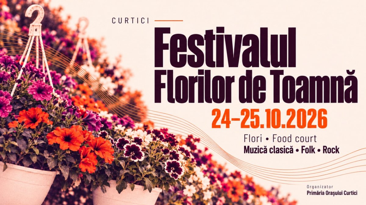 Mâine se deschide Festivalul Florilor de Toamnă de la Curtici: mii de flori, bucate alese și două seri de muzică